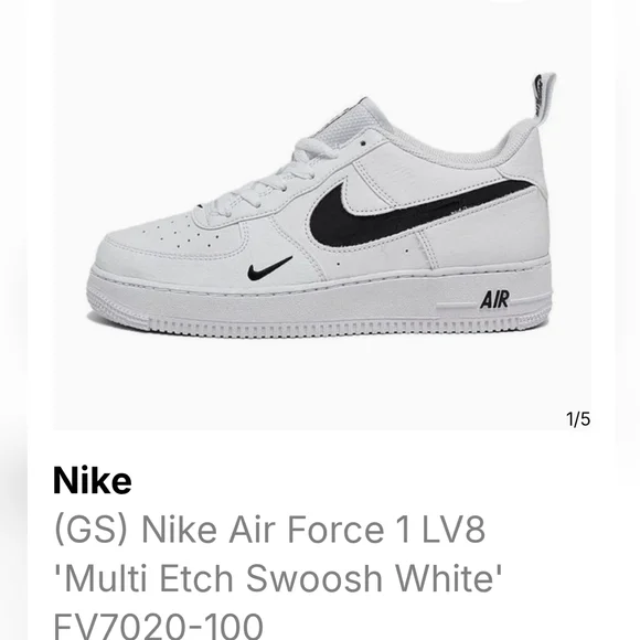 Nike Air Force 1 LV8 Multi Etch Swoosh Boys Sz 5Y - Picture 9 of 11